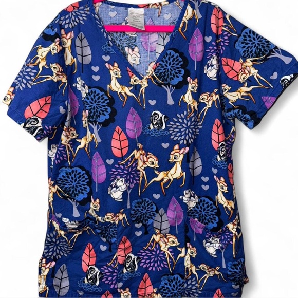 Disney Tops - 🌿 Disney Bambi Scrub Top – XS 🌿